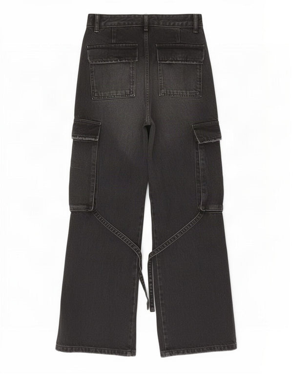 Jeans Zara da donna Cargo a gamba larga EU 34 2XS W24 L31 Grigio