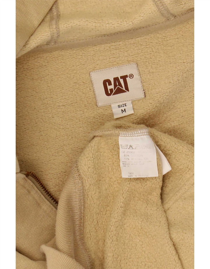Maglione con cappuccio e zip da uomo CAT in cotone beige medio