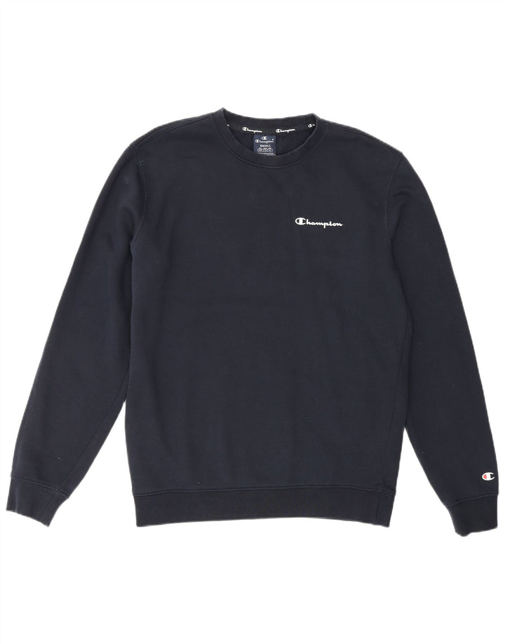 CHAMPION Felpa con grafica da uomo Maglione piccolo in cotone blu navy
