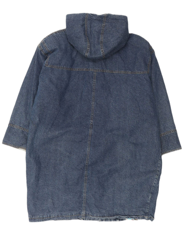 Cappotto in denim ampio con cappuccio da uomo Chillytime UK 40 grande cotone blu