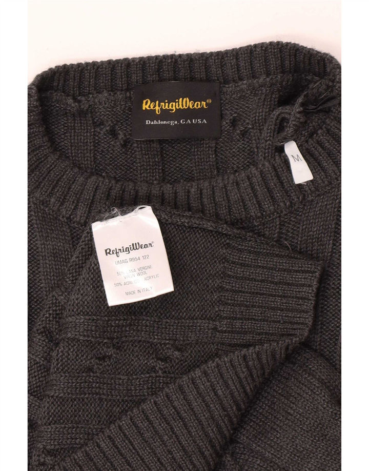 Maglione da donna girocollo Refrigiwear in lana vergine grigio medio