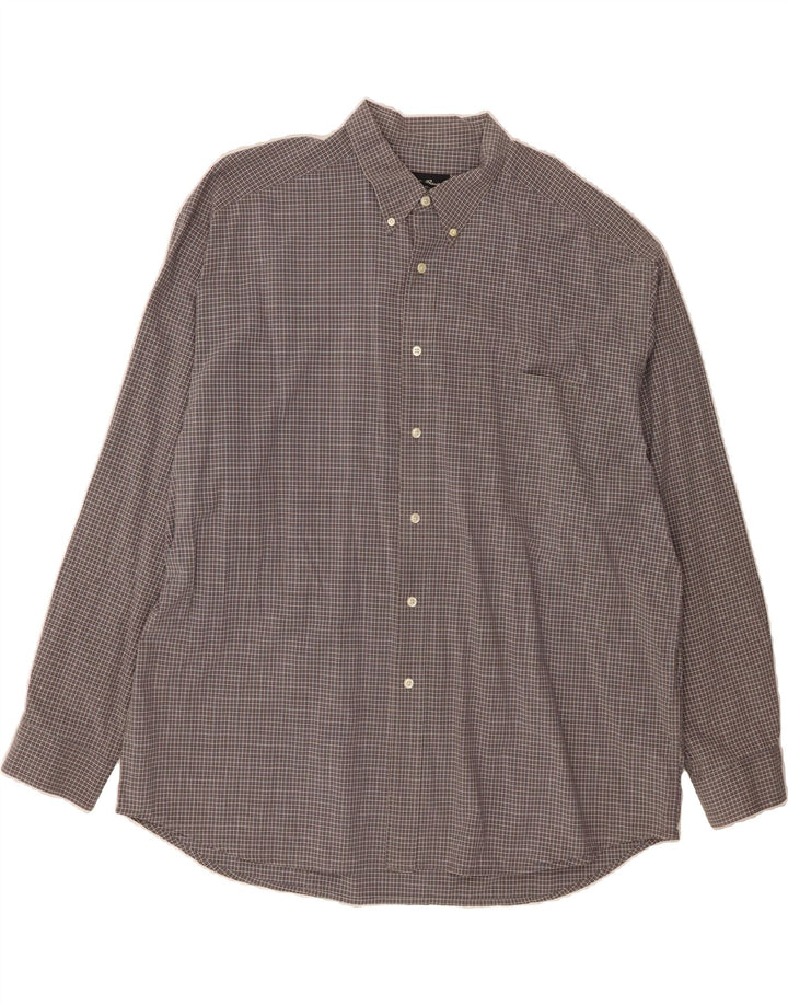 EDDIE BAUER Mens Shirt 2XL Grey Gingham Cotton Vintage Eddie Bauer and Second-Hand Eddie Bauer from Messina Hembry 