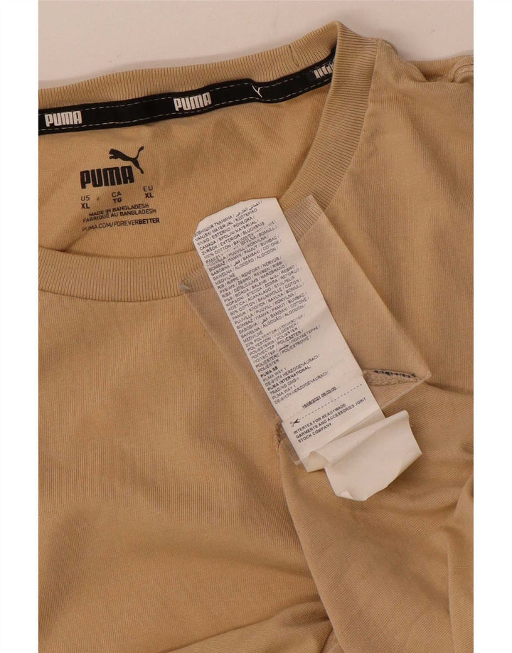 T-shirt da uomo Puma Top XL in cotone beige