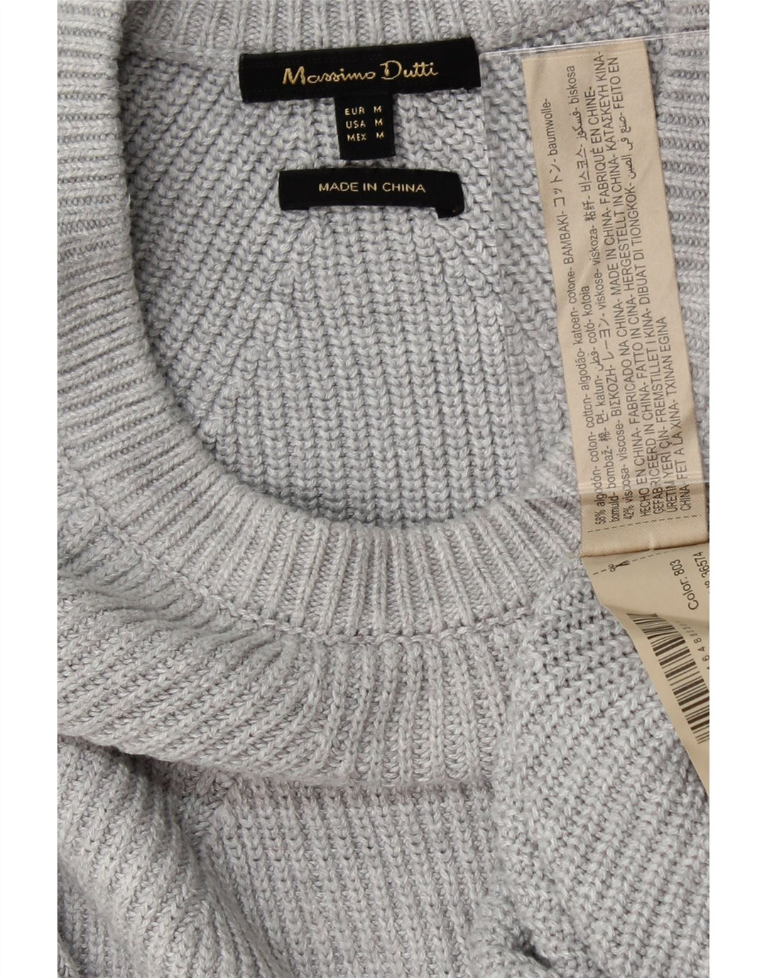 MASSIMO DUTTI Womens Oversized Boat Neck Jumper Sweater UK 14 Medium Grey Vintage Massimo Dutti and Second-Hand Massimo Dutti from Messina Hembry 