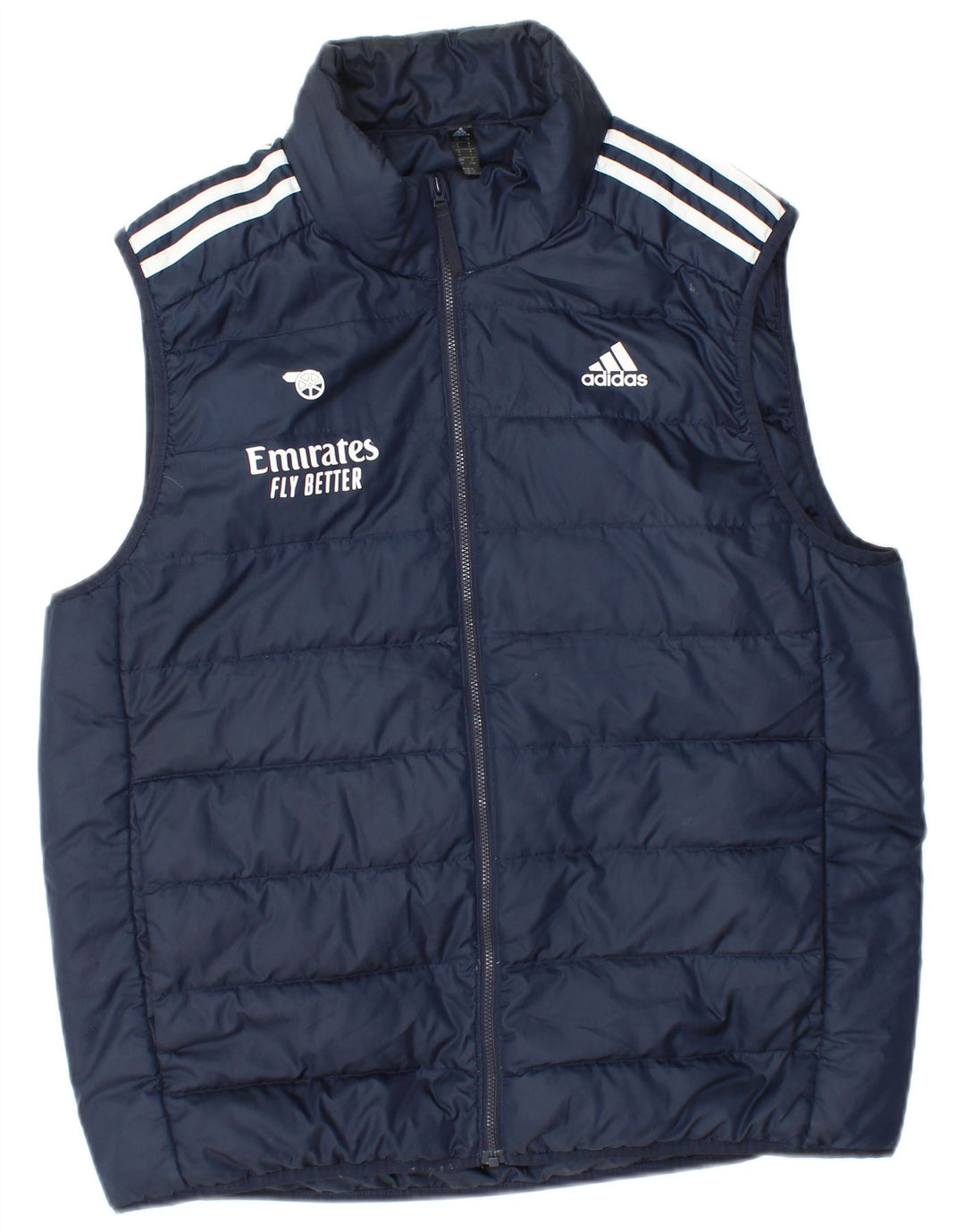 Gilet imbottito con grafica Adidas da uomo UK 40 grande blu navy