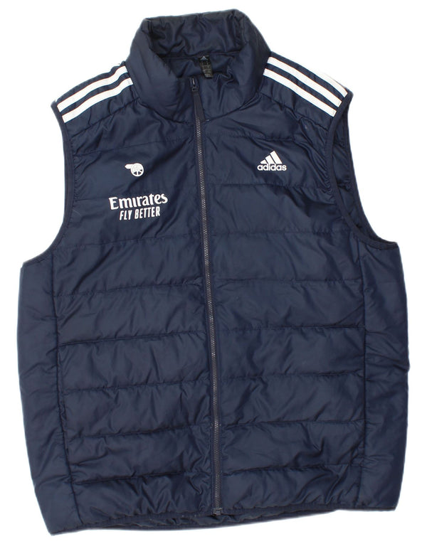 Gilet imbottito con grafica Adidas da uomo UK 40 grande blu navy
