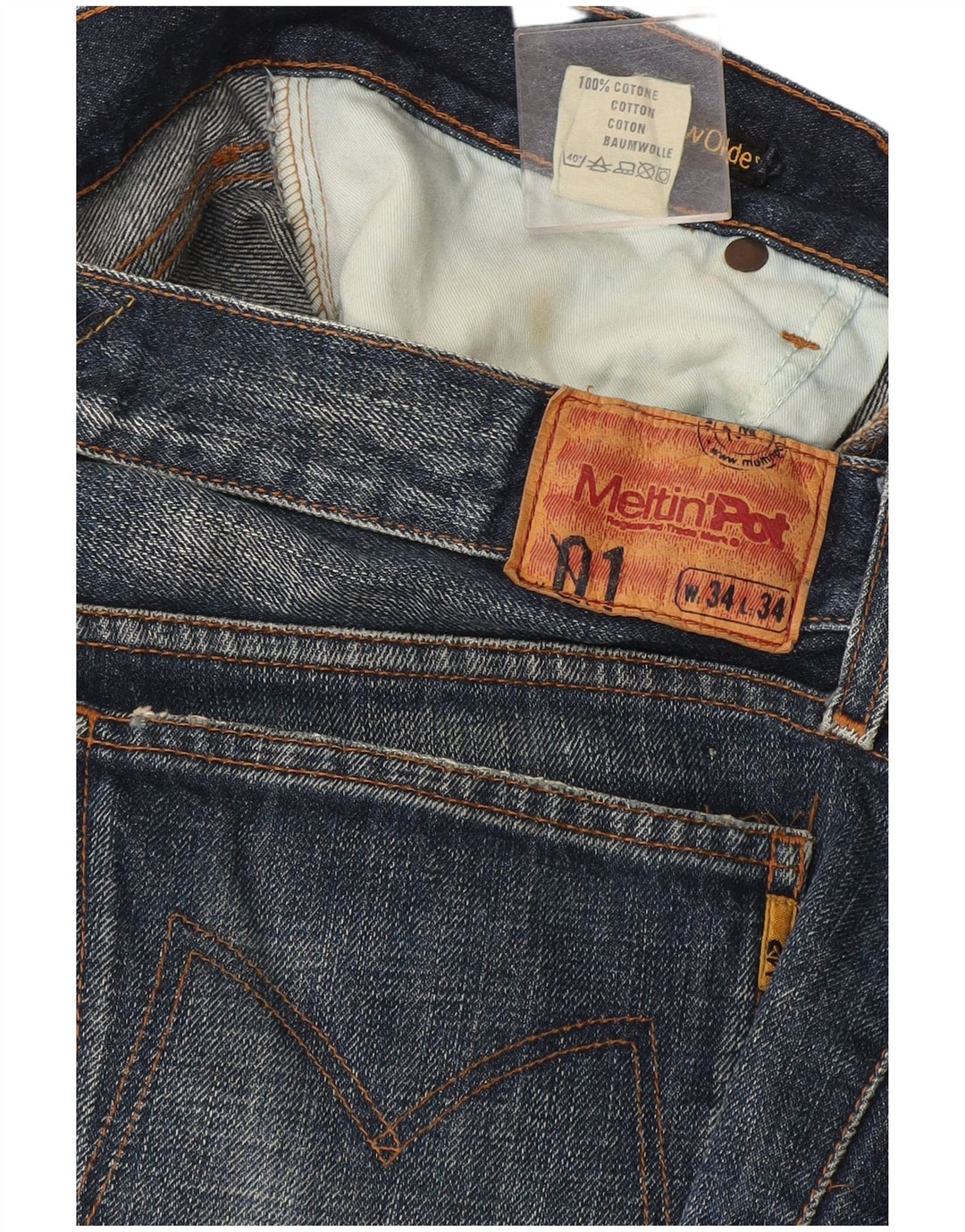 Jeans bootcut da uomo Meltin' Pot W34 L34 cotone blu