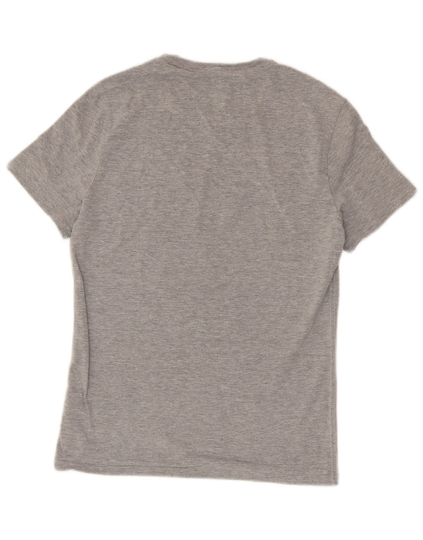 GUESS T-shirt grafica da uomo super slim fit Top in cotone chiazzato grigio piccolo