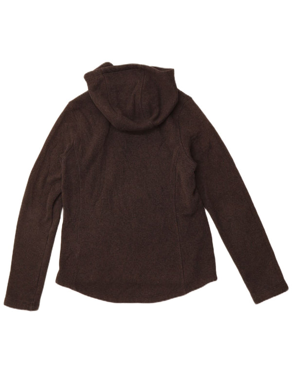 THE NORTH FACE Maglione da donna con cappuccio e collo abbottonato UK 10 piccolo poliestere grigio