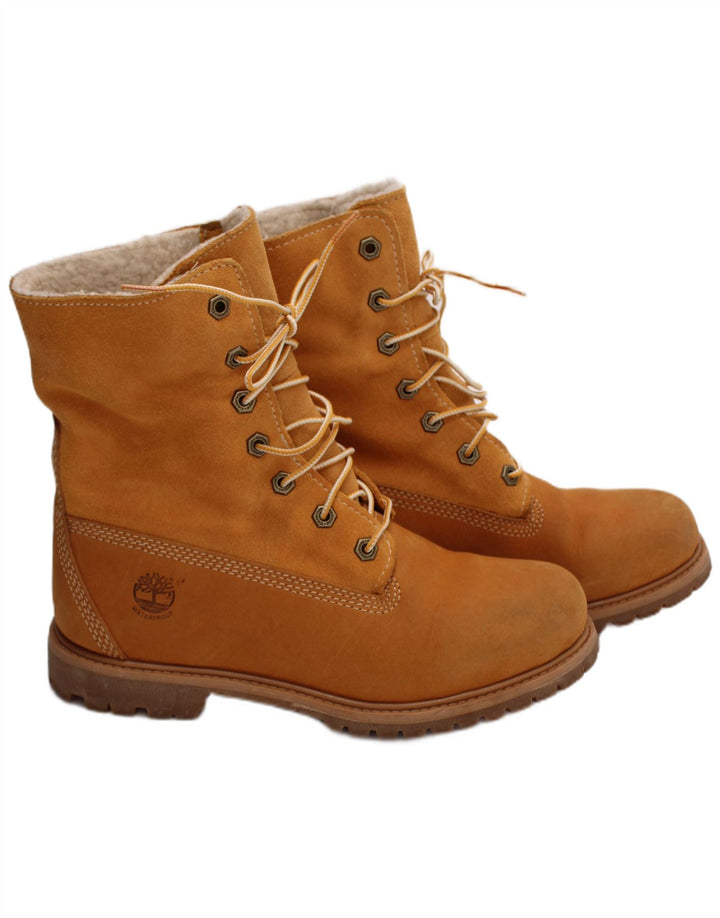 Stivali stile shearling in pelle da donna Timberland taglia UK 5.5 Pelle marrone