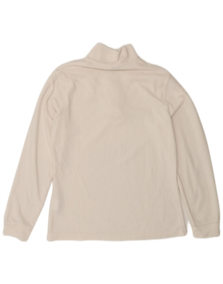 Maglione in pile da donna Brugi con collo e zip UK 14 poliestere bianco medio