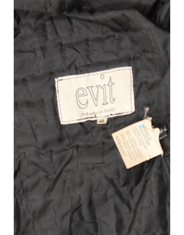 Giacca in pelle da donna vintage IT 46 grande in pelle nera