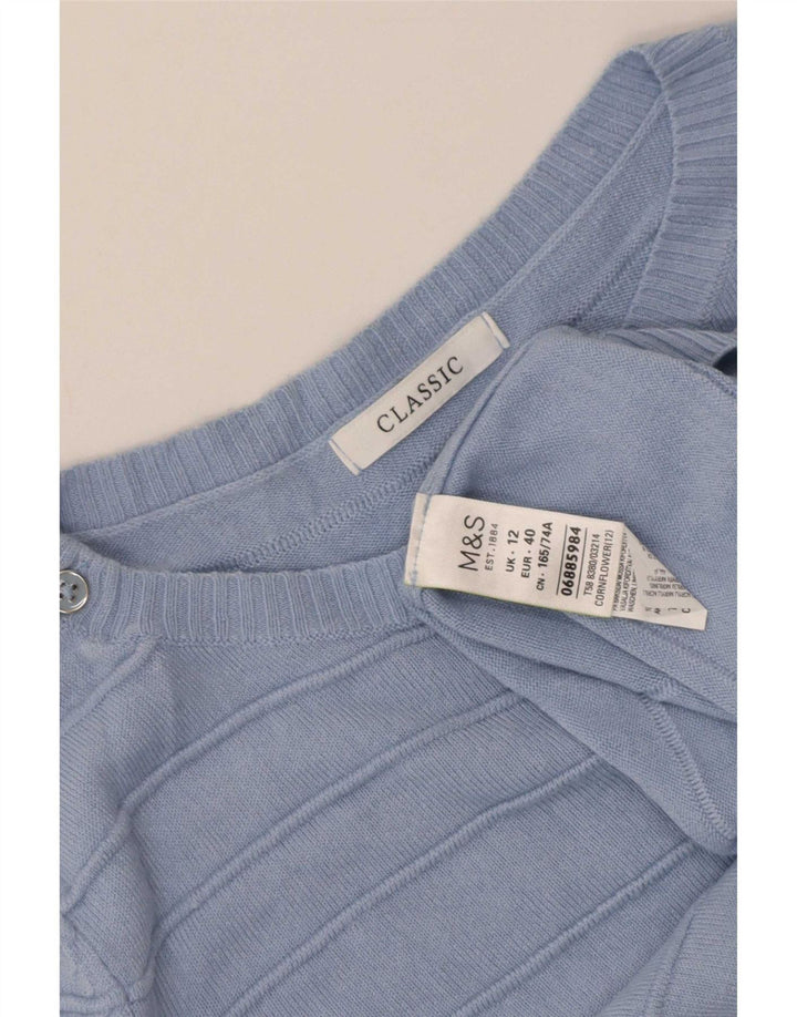 Maglione maglione classico con scollo a barca da donna Marks & Spencer UK 12 Blu medio