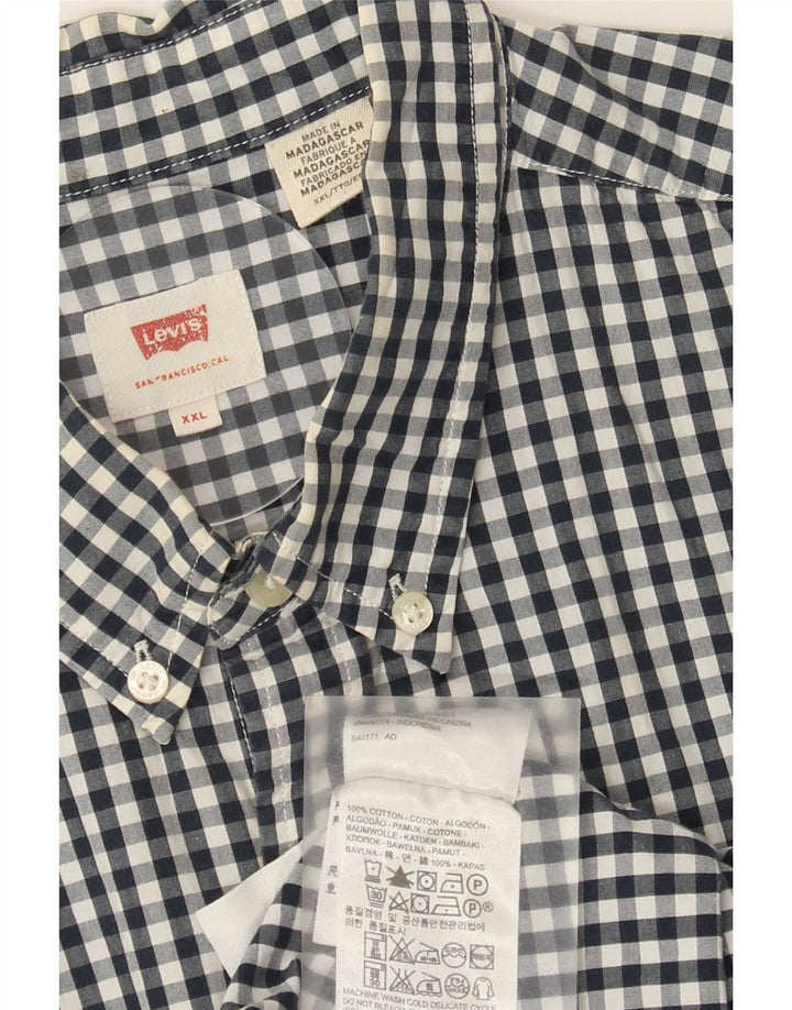 Camicia da uomo Levi's 2XL in cotone a quadretti blu navy