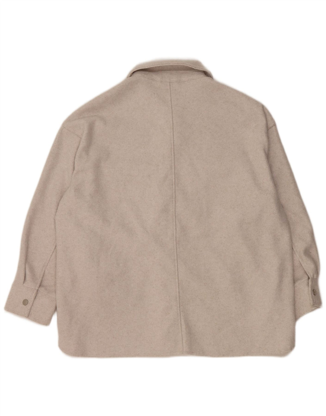 Camicia in pile Shacket oversize da donna Zara UK 16 grande poliestere grigio