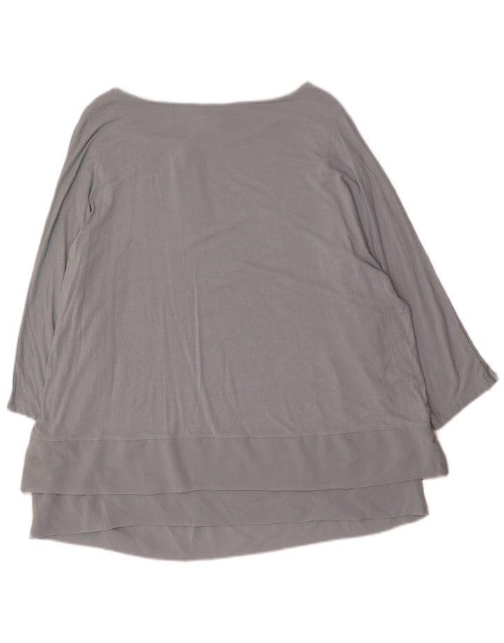 Phase Eight Camicetta da donna con maniche a 3/4 Top UK 16 Large Blu Viscosa