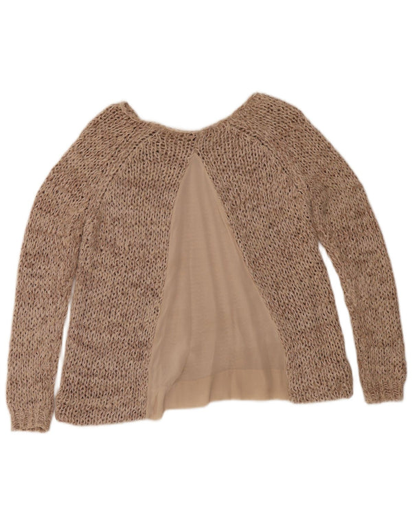Massimo Dutti Maglione da donna con scollo a barchetta UK 10 Small Beige