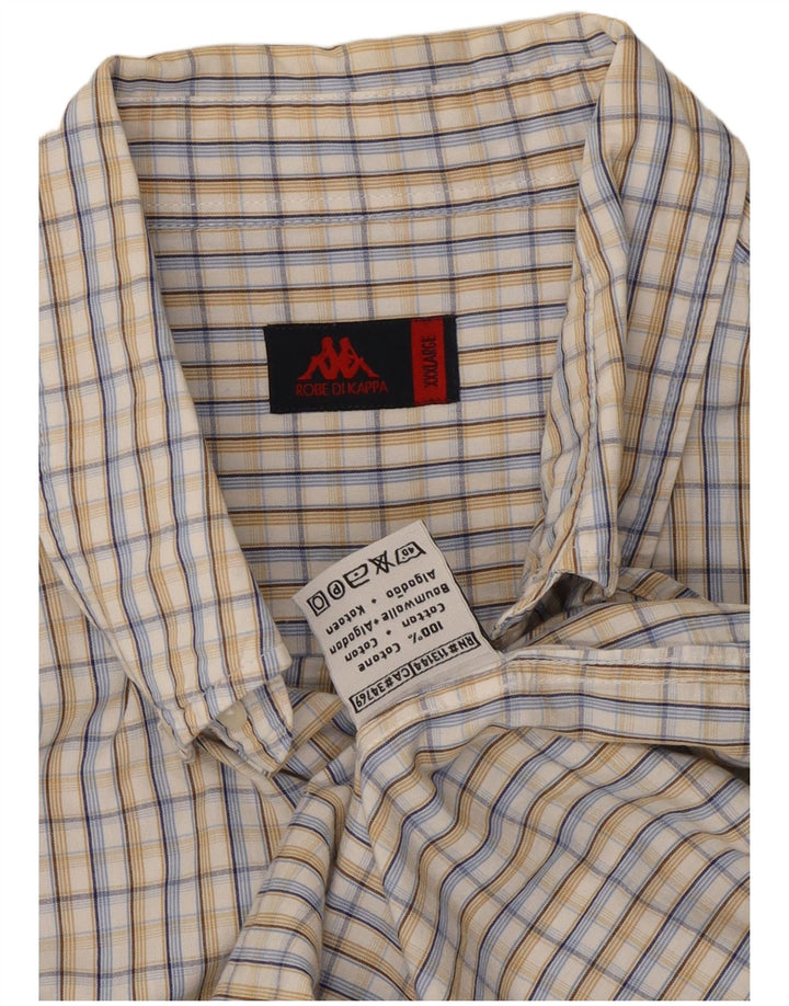Camicia Kappa Uomo Manica Corta 3XL Cotone a quadri Multicolore