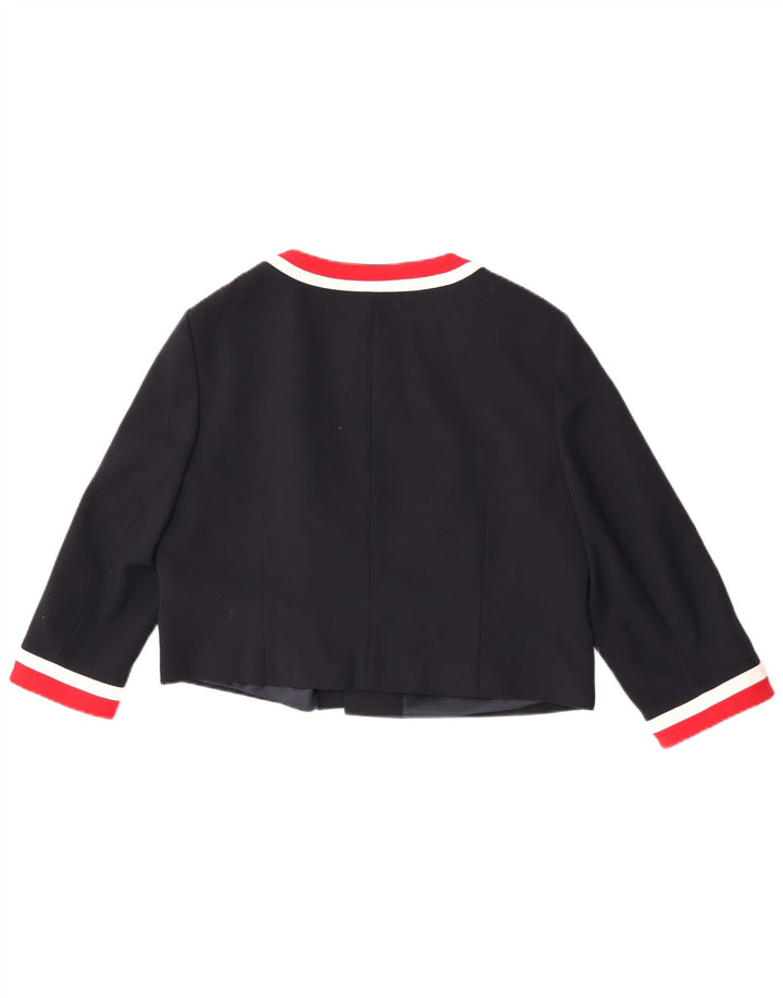 Giacca blazer da donna Hobbs corta con maniche a 3/4 UK 16 grande blu navy