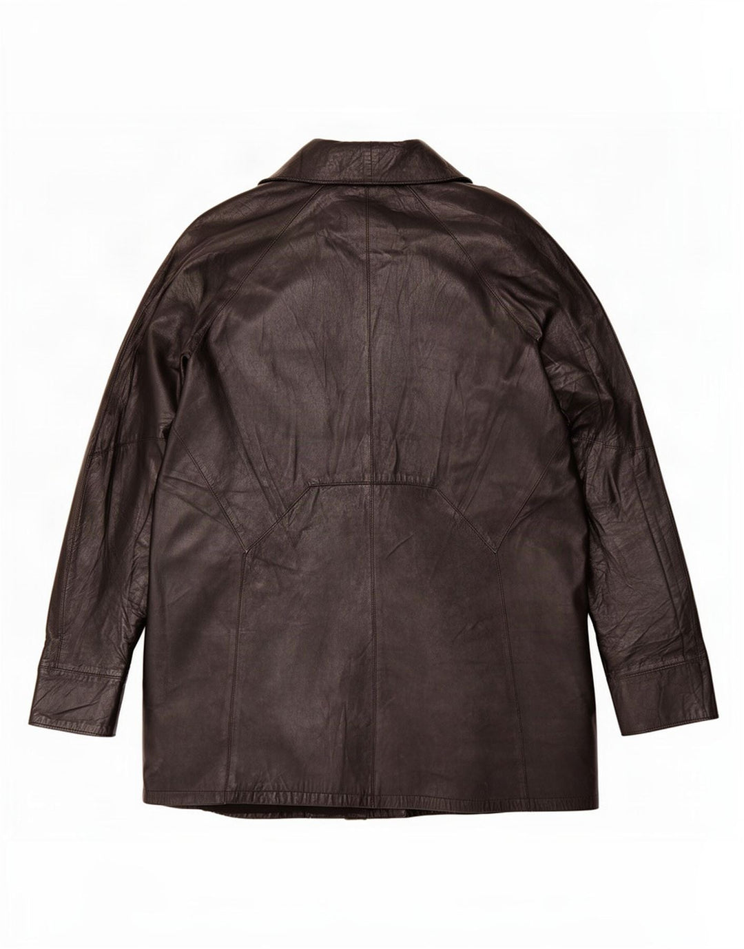 Cappotto oversize in pelle vintage da donna IT 46 grande nero