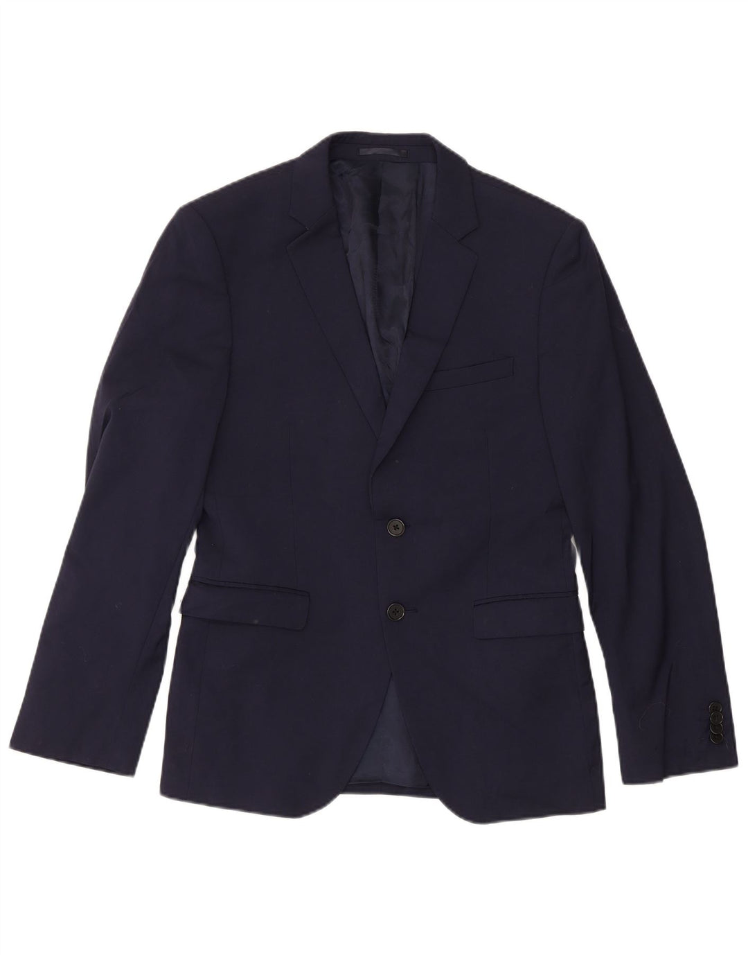 Giacca blazer da uomo slim fit a 2 bottoni Dkny UK 38 media lana blu navy