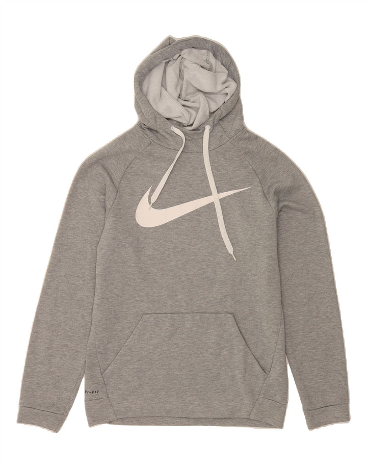 NIKE Mens Dri Fit Graphic Hoodie Jumper Small Grey Polyester Vintage Nike and Second-Hand Nike from Messina Hembry 