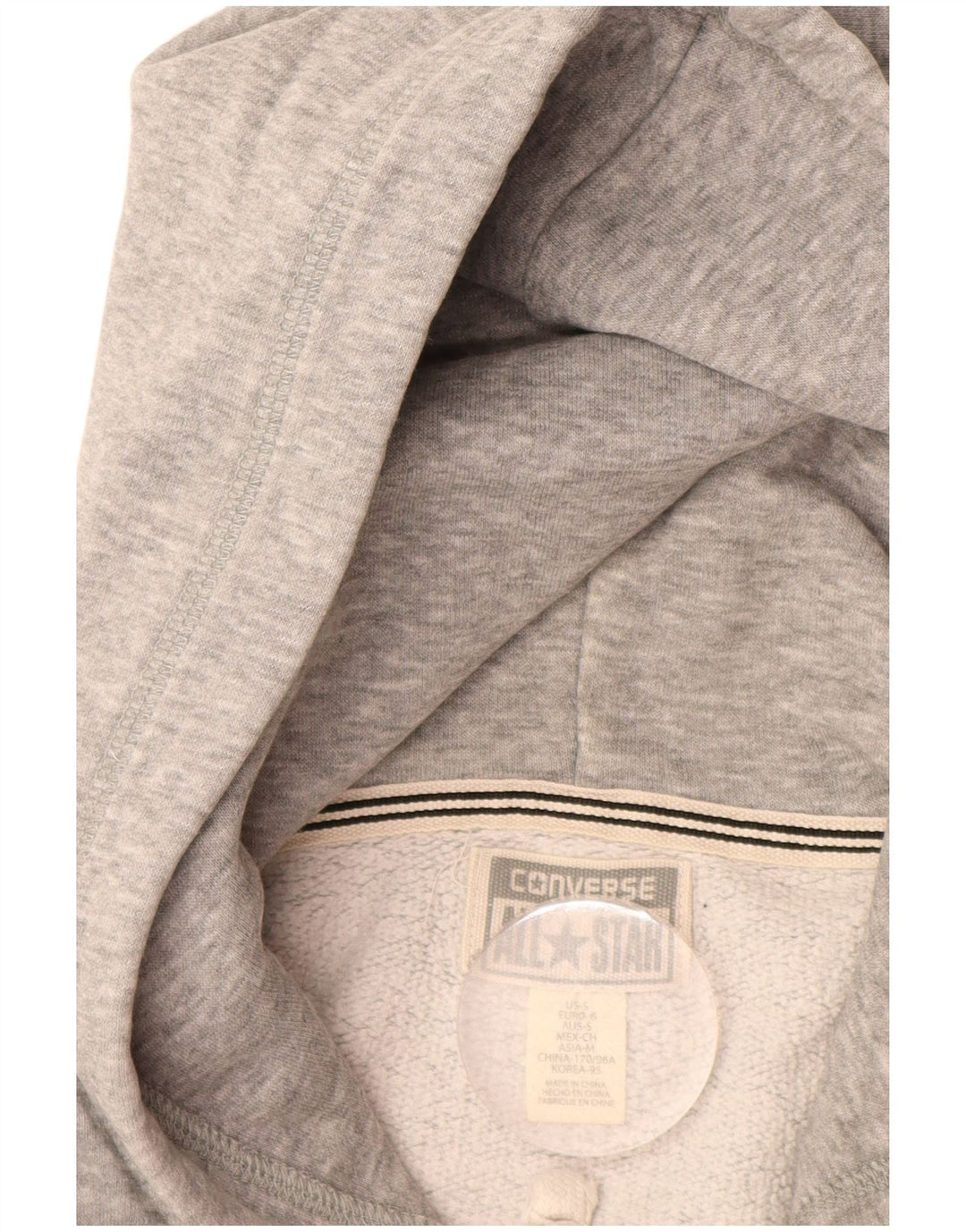 CONVERSE Maglione con cappuccio e zip All Star da uomo piccolo in cotone grigio