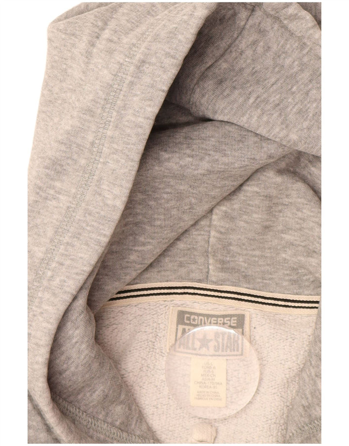 CONVERSE Maglione con cappuccio e zip All Star da uomo piccolo in cotone grigio
