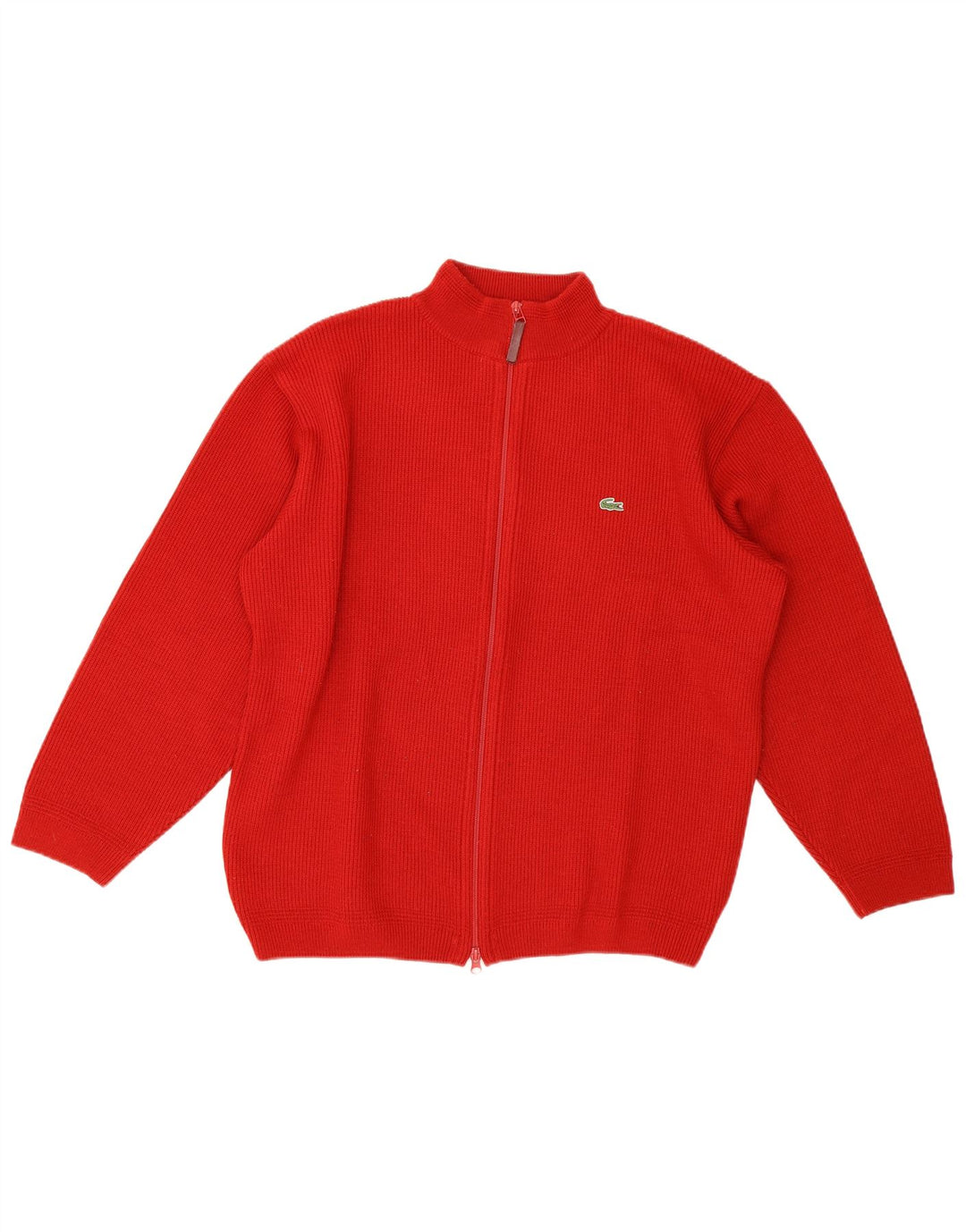 Maglione cardigan da uomo Lacoste taglia 6 XL lana rossa