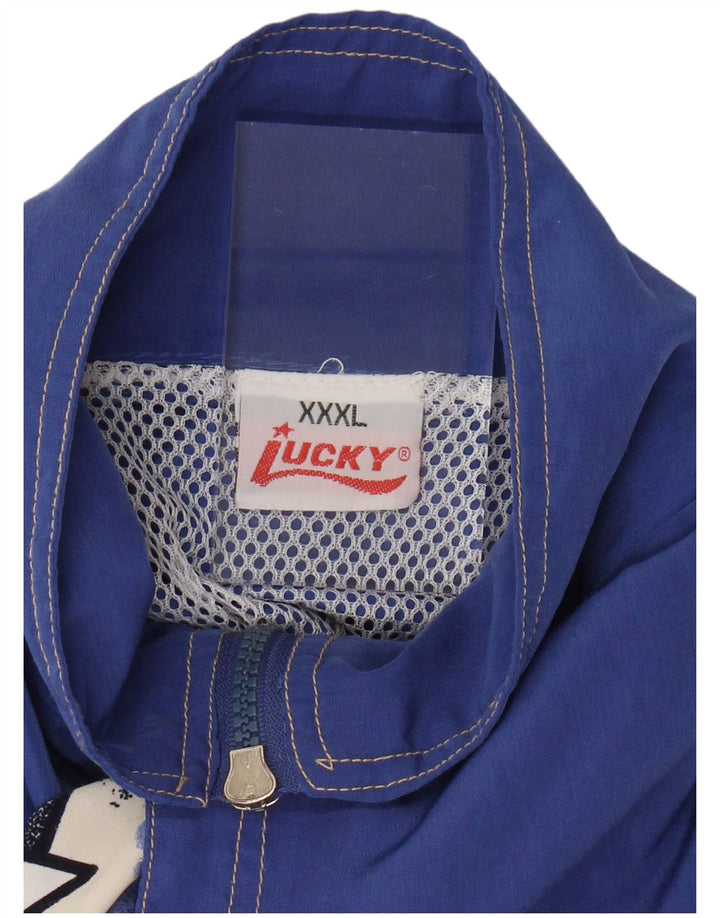 Giacca da tuta da donna VINTAGE UK 22 3XL Cotone geometrico blu