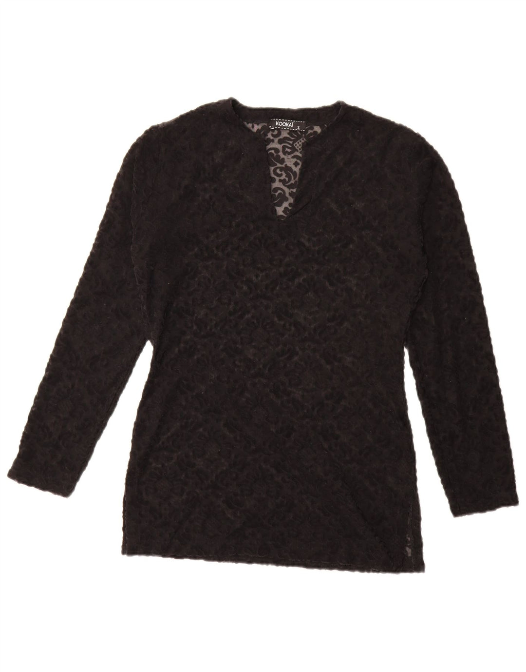 Kookai Donna Oversize See Through Top US 2 XS Nero Floreale