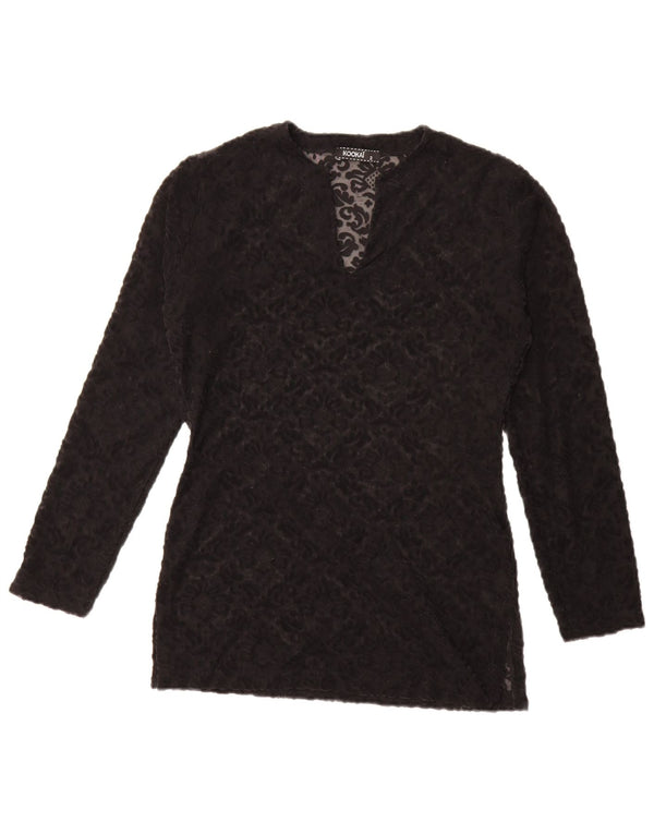 Kookai Donna Oversize See Through Top US 2 XS Nero Floreale