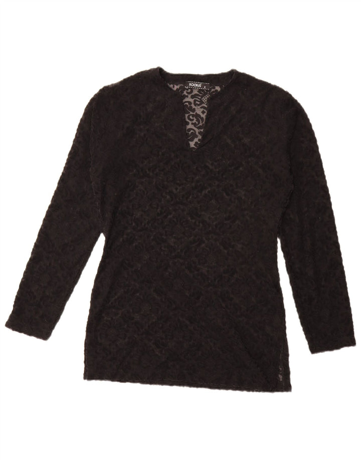 Kookai Donna Oversize See Through Top US 2 XS Nero Floreale