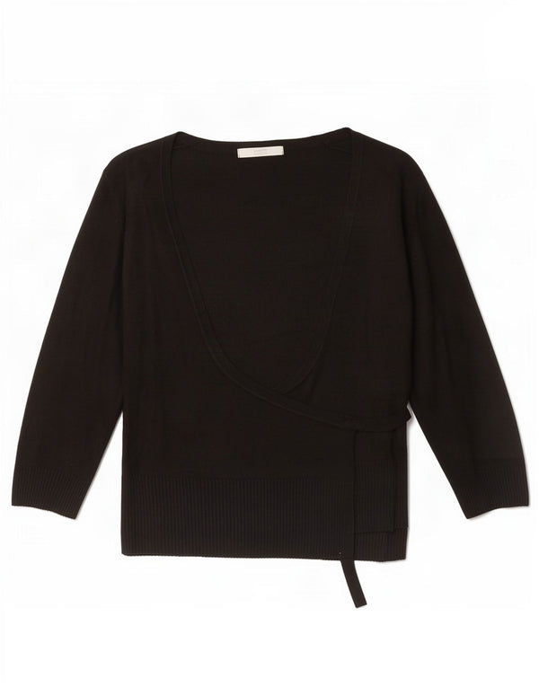 Maglione cardigan avvolgente con maniche a 3/4 Marks & Spencer da donna UK 12 medio nero