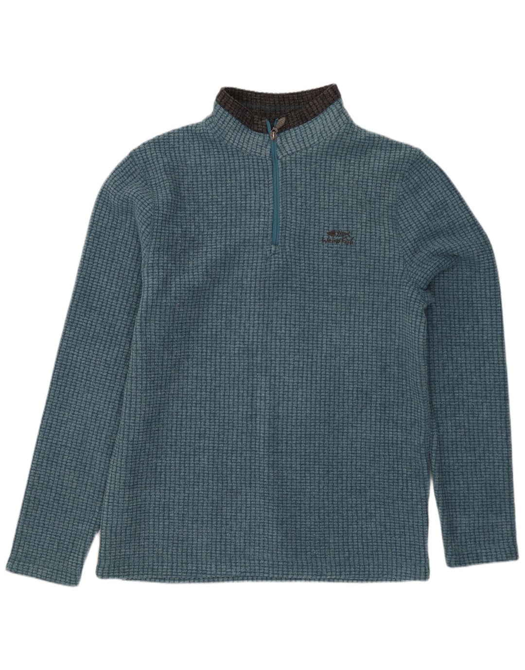 Maglione in pile da uomo con collo con zip Weird Fish, piccolo in poliestere blu