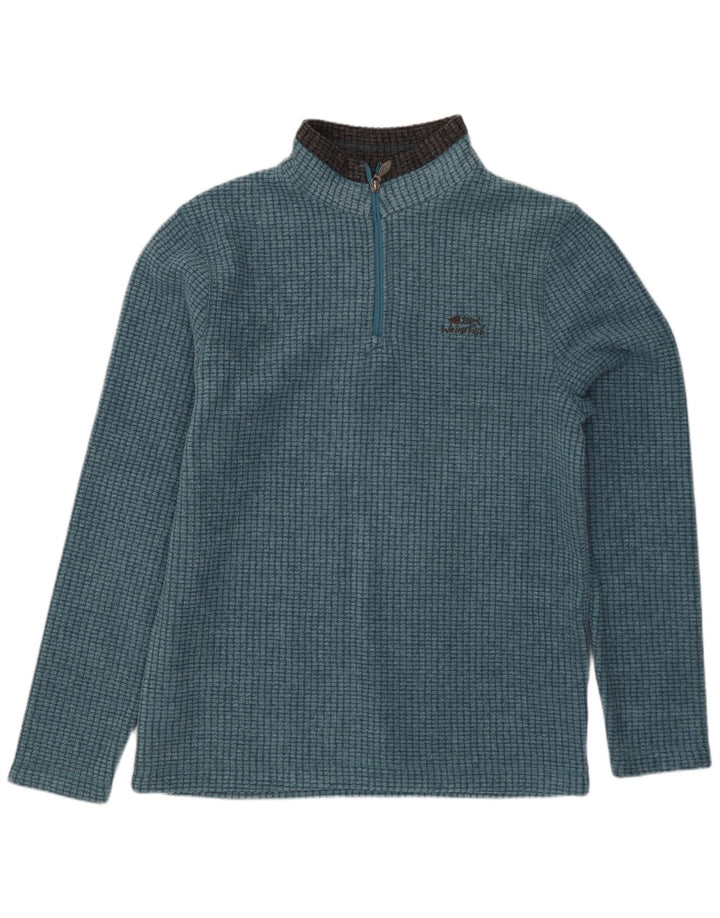 Maglione in pile da uomo con collo con zip Weird Fish, piccolo in poliestere blu