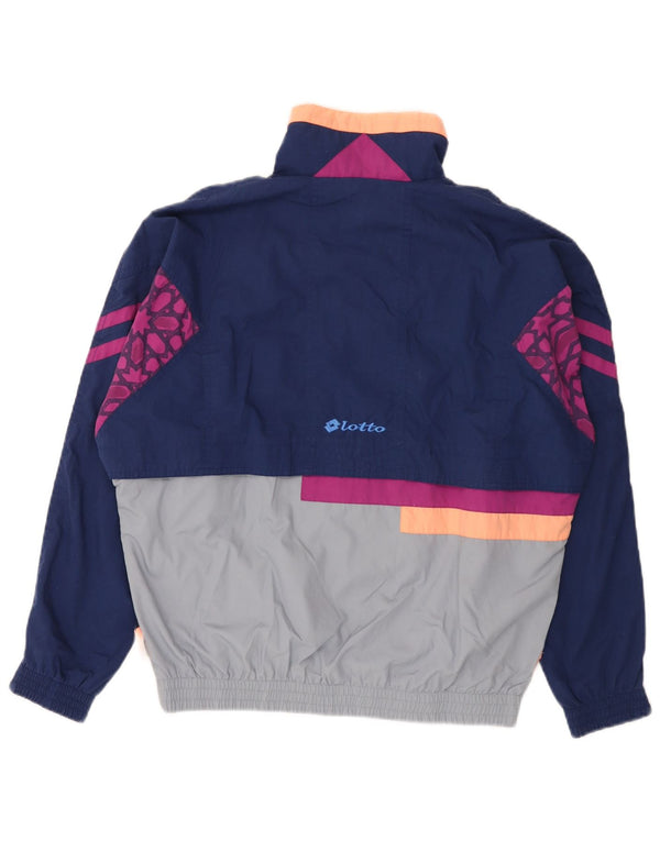 Giacca da ginnastica grafica da uomo Lotto, grande, color block blu navy