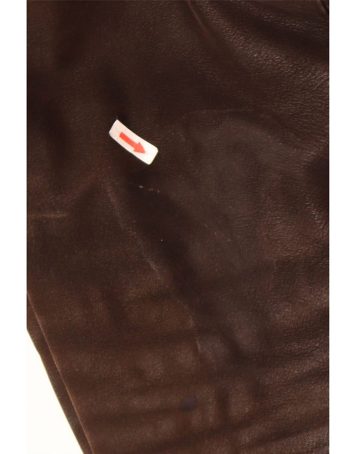 Giacca da motociclista in pelle da donna Brixton UK 18 XL in pelle marrone