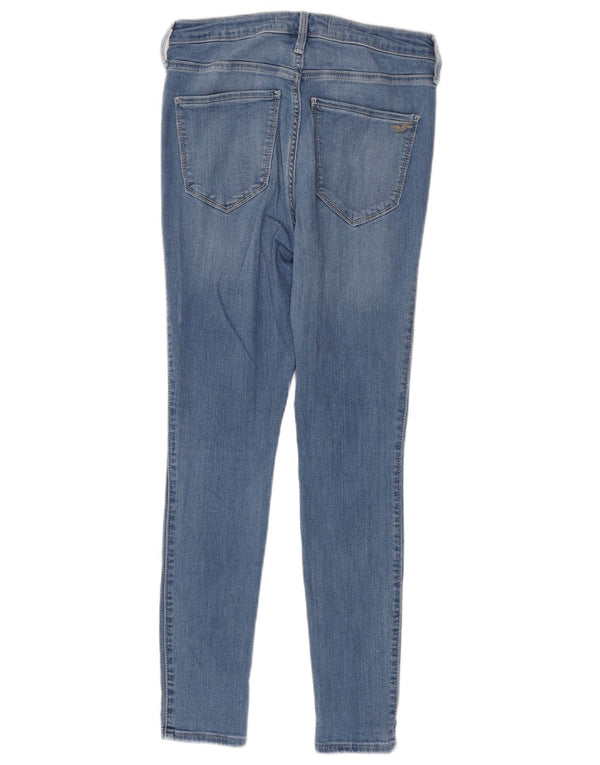Jeans skinny con gambali a vita alta Hollister da donna W30 L28 cotone blu