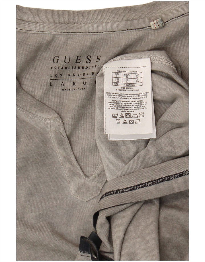 T-shirt da uomo Guess Top Large in cotone grigio