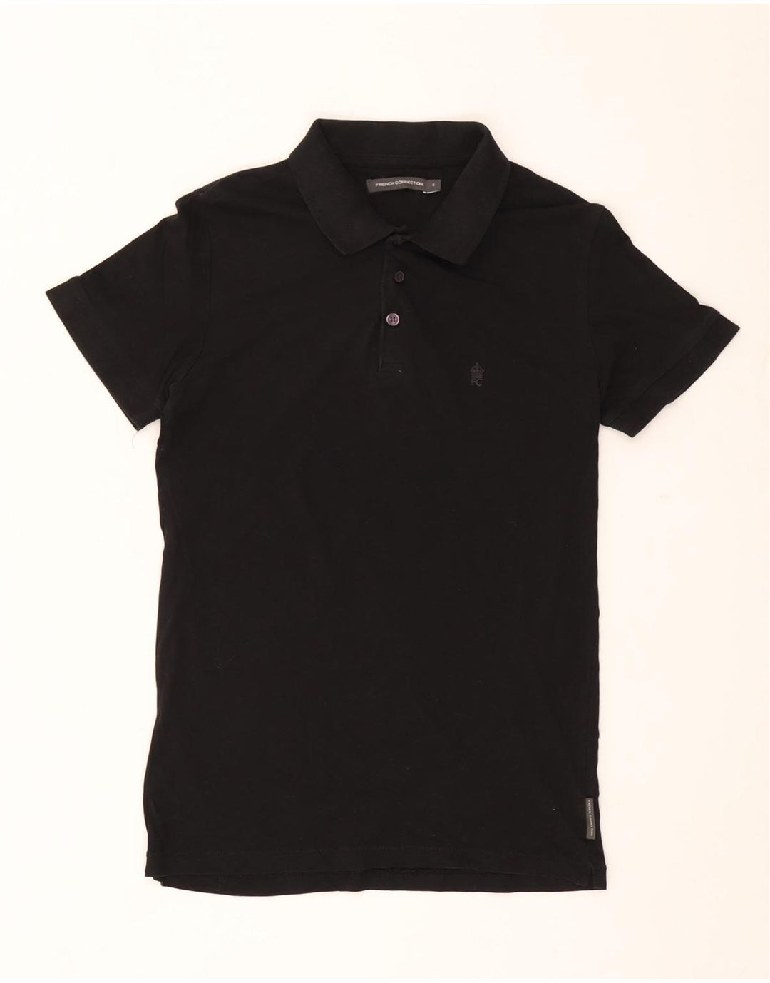 Polo da uomo French Connection piccola in cotone nero
