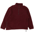 Maglione in pile da uomo con zip e collo Eddie Bauer, grande, in poliestere bordeaux
