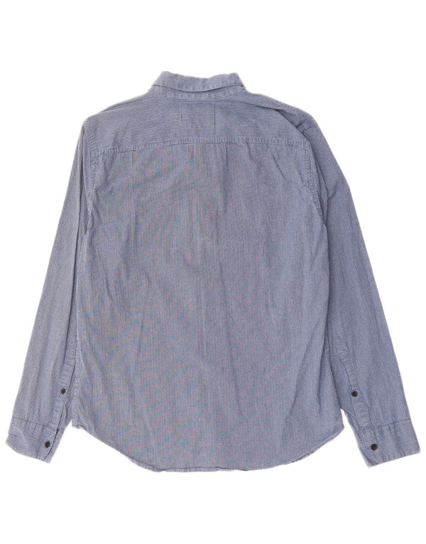 Camicia Hollister Muscle Fit da uomo in cotone geometrico blu medio