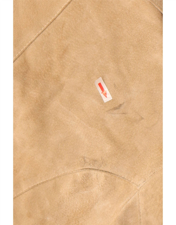 Bomber vintage da donna in pelle scamosciata IT 48 XL Beige