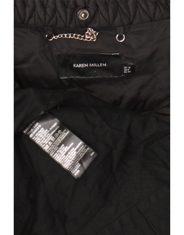 Cappotto imbottito da donna Karen Millen UK 12 medio nero in poliammide