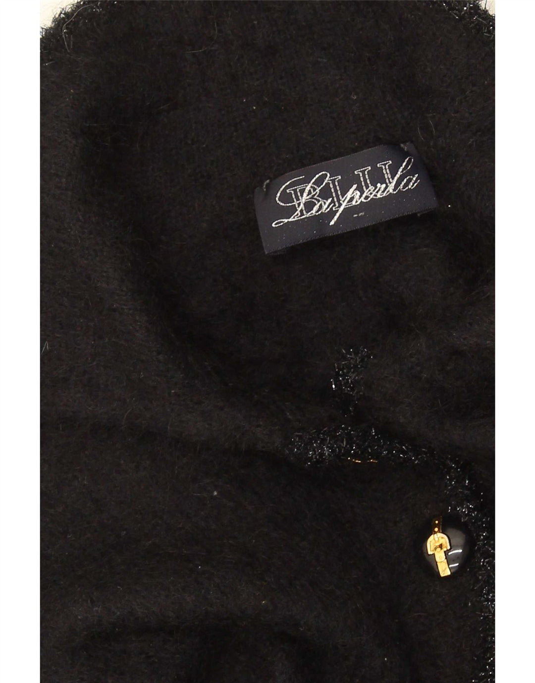 Maglione cardigan da donna La Perla UK 12 Mohair nero medio