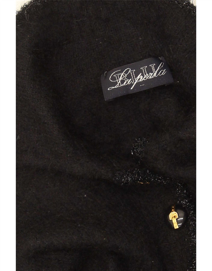 Maglione cardigan da donna La Perla UK 12 Mohair nero medio