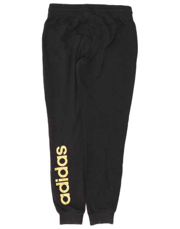 Pantaloni da tuta con grafica ADIDAS da donna Joggers UK 8/10 Small Nero