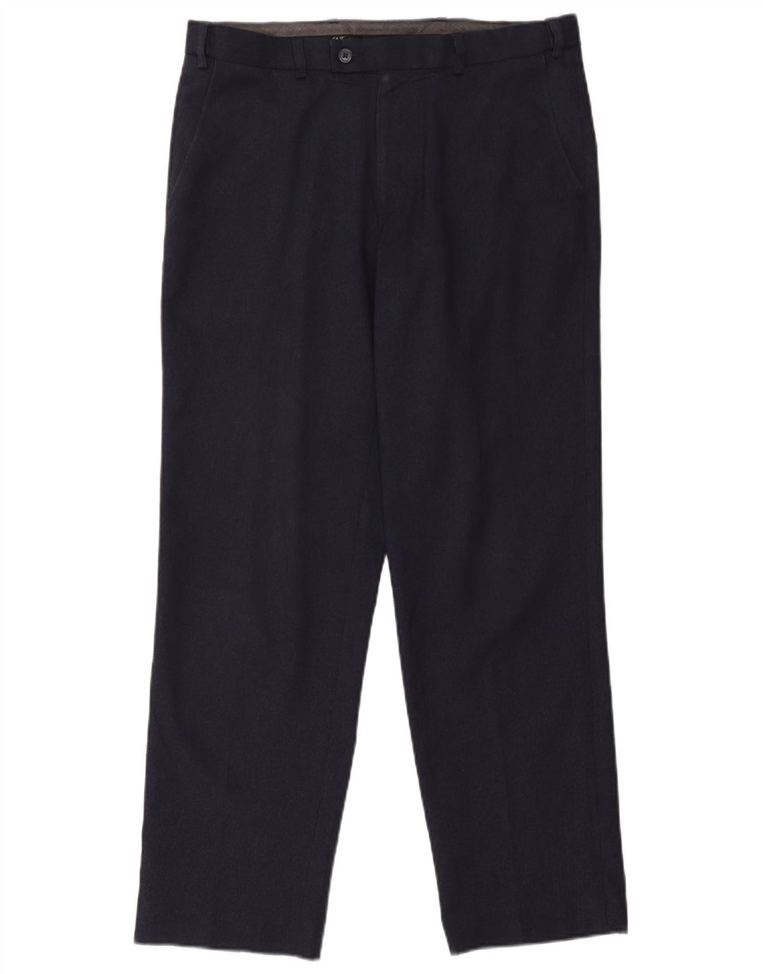Pantaloni da abito vestibilità regolare Marks & Spencer da uomo W34 L31 poliestere blu navy