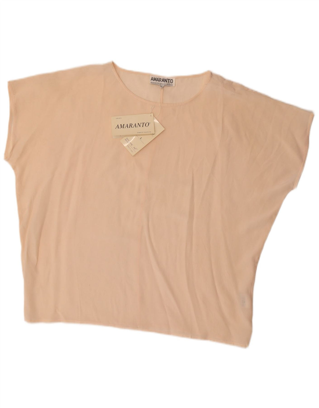 Camicetta oversize da donna Amaranto Top UK 16 Large Beige Seta